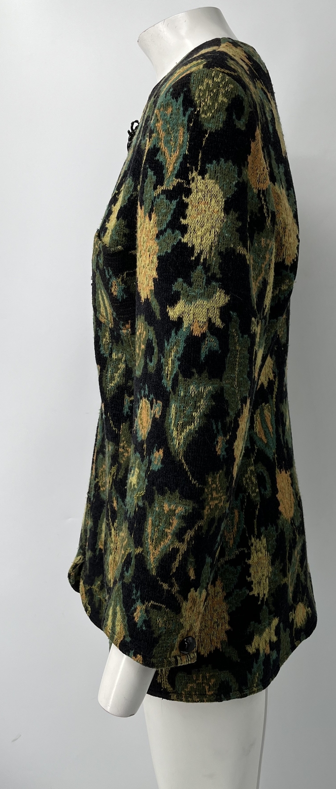 Emanuel Ungaro Parallele Vintage Green/Yellow Printed Full-Zip Jacket sz 14
