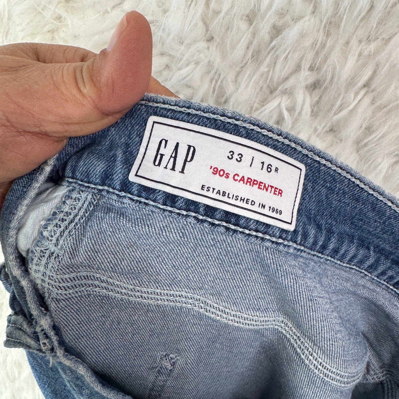 Gap 90s Carpenter Jeans 33/16 Regular Blue Denim Workwear Y2K Relaxed Gorpcore
