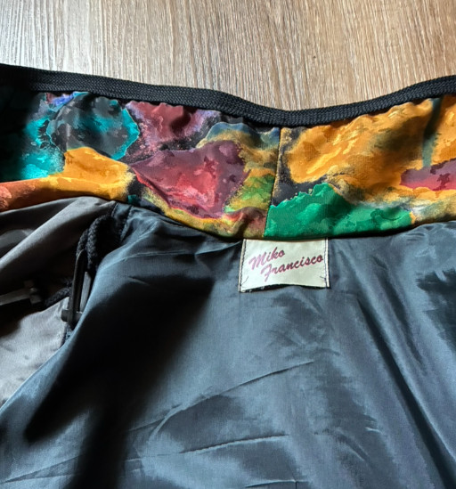 vtg 80&rsquo;s Miko Francisco colorful convertible jacket art to wear O/S