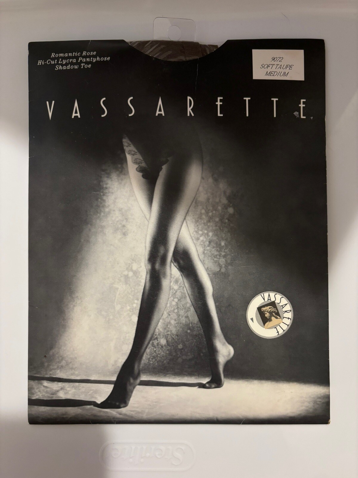 Vintage Vassarette Romantic Rose Hi-Cut Lycra Pantyhose Soft Taupe Size Medium
