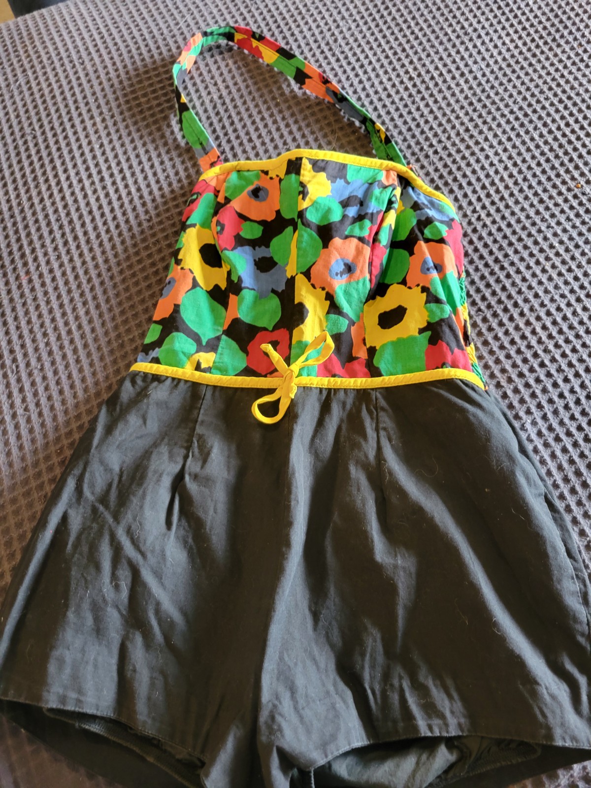 VINTAGE 1950S 1960s LADIES COTTON SWIMSUIT PLAYSUIT Size XS/S RARE