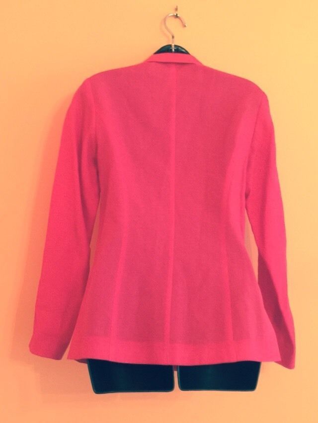 VTG KENZO Paris Fuchsia Button Front Linen Jacket SZ 36 Made in France CUTE