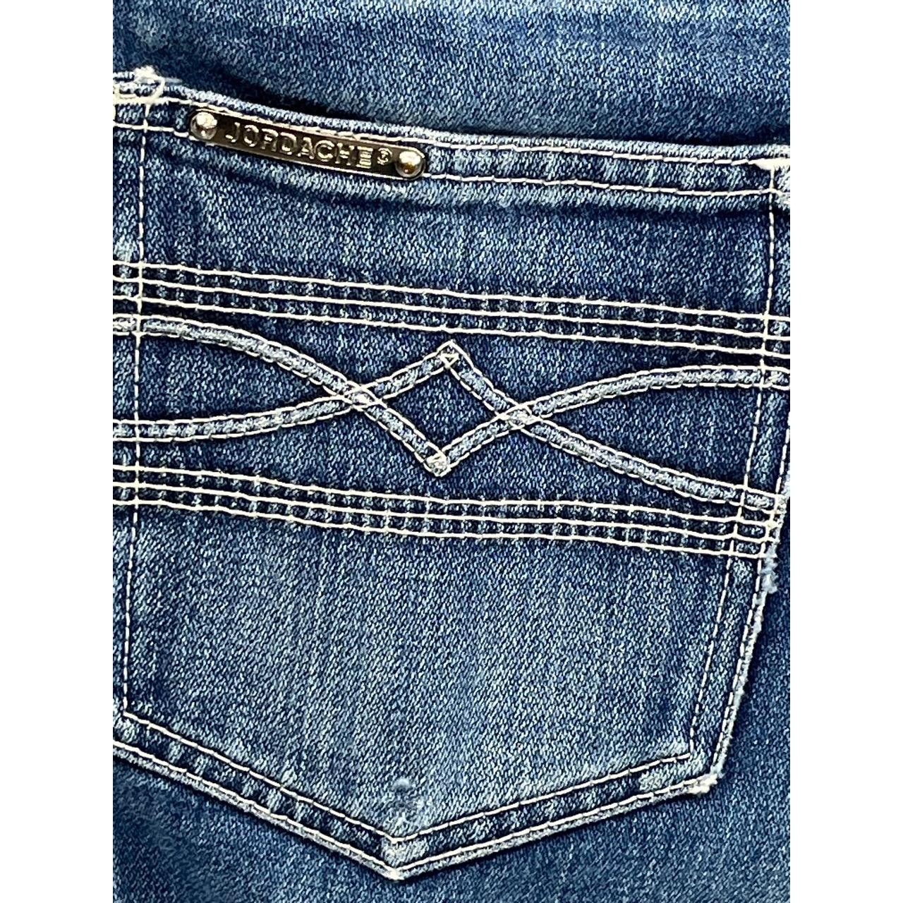 Vintage Jordache Women&rsquo;s Blue Denim Straight Bootcut Frayed Hem Jeans 32 L