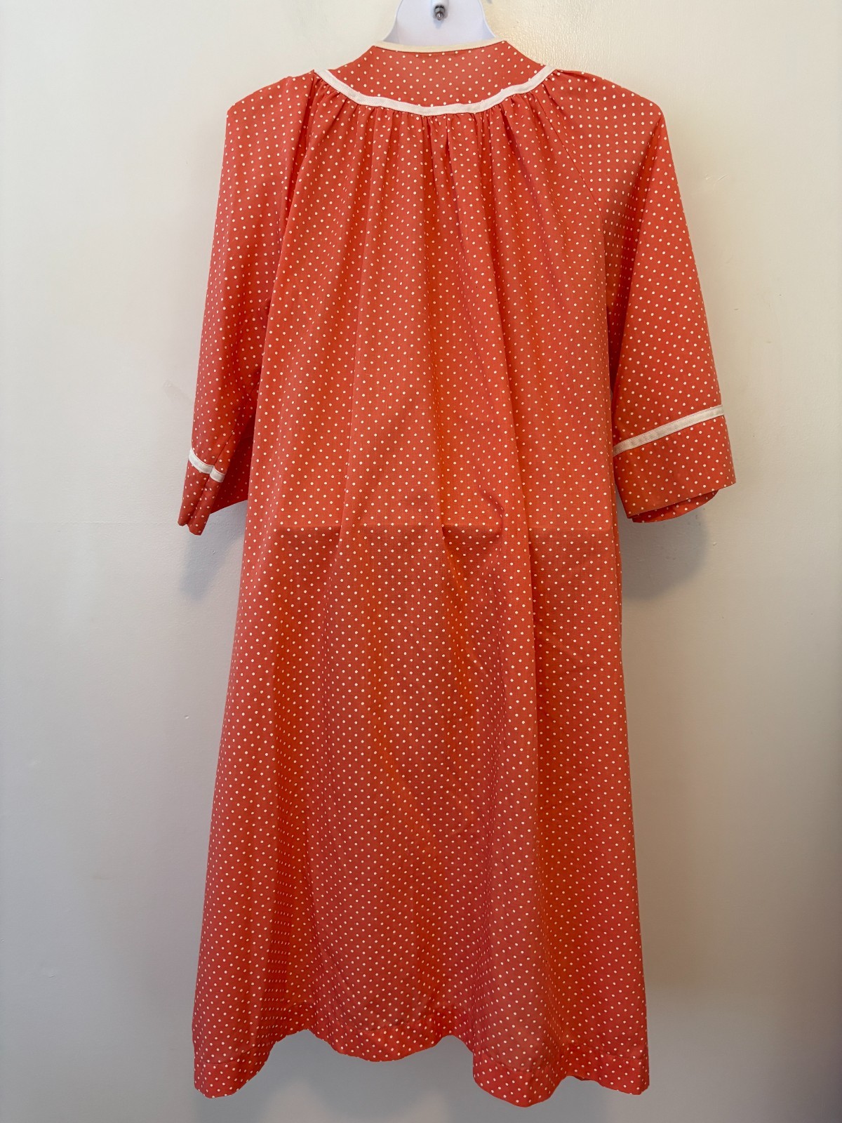 Vintage Models Coat Orange Polka Dot House Dress Size Medium