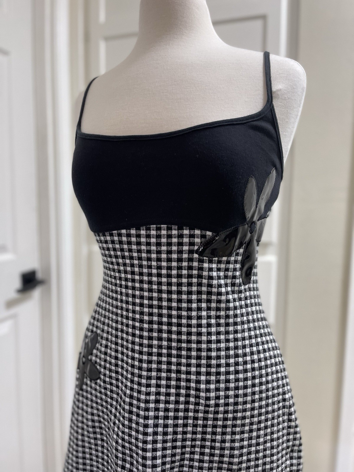 Vintage 90s Forever 21 U.S.A. Gingham Plaid Mini Dress Size Medium Y2K