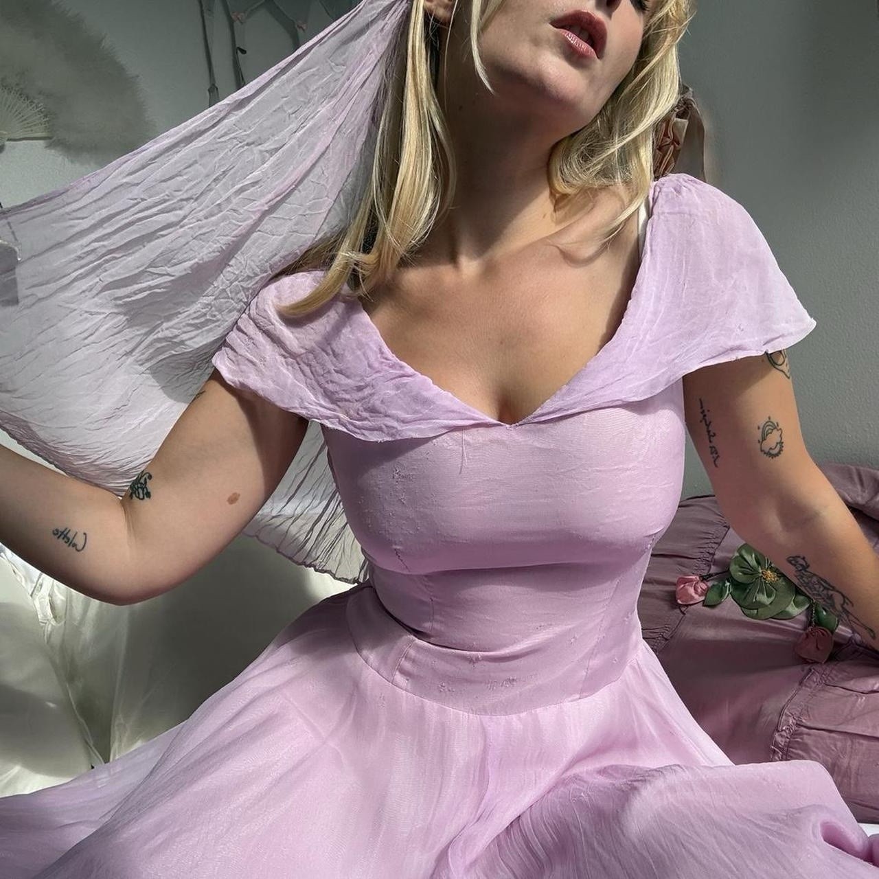 Antique Lavender Silk Fairy Gown