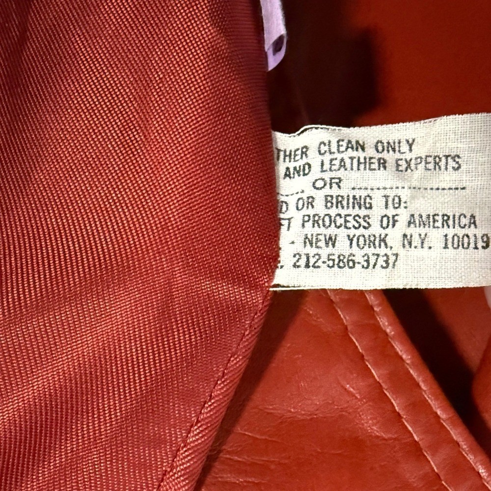 Vtg Leathercraft Process Leather Trench Coat Women 8 Belted USA Made Classic