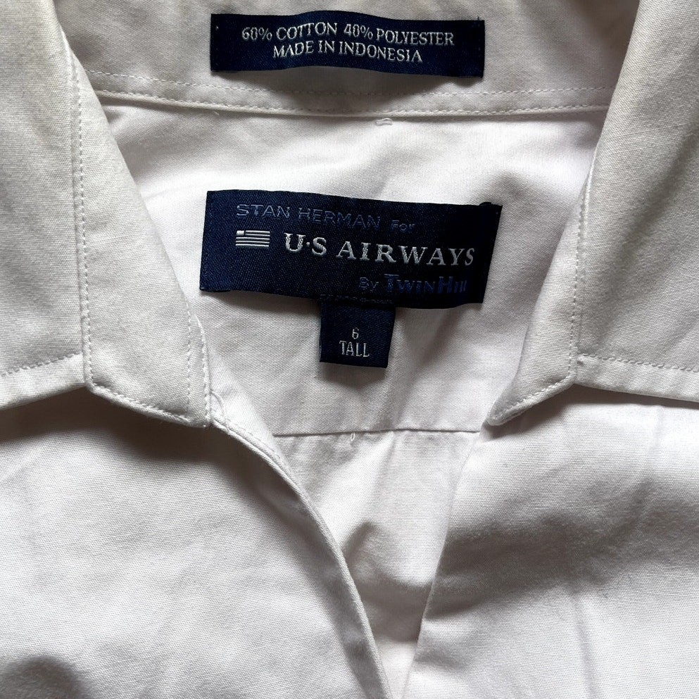Stan Herman USAir United States Airways Button Up Shirt Womens Size 6 Tall