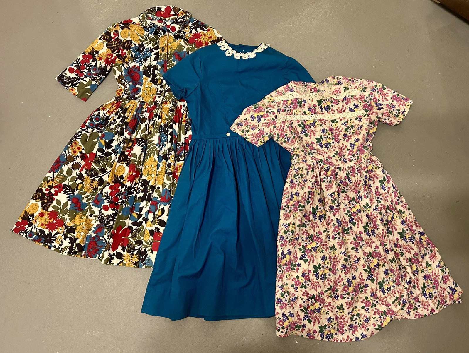 Vintage Lot of 3 1950s/1960’s Girl&rsquo;s Teen/Tween Dresses Floral Small SUNNY LEE