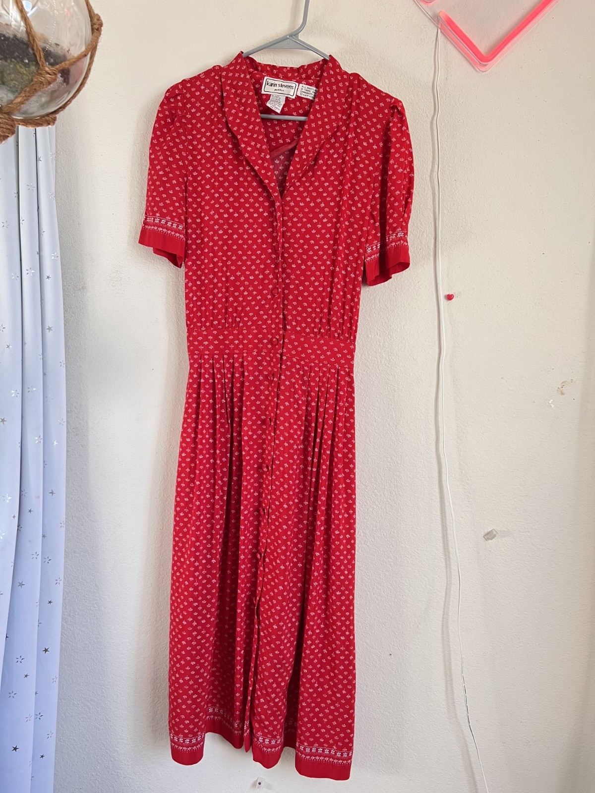 Vintage Karin Stevens Petites red dress 90s sz 12