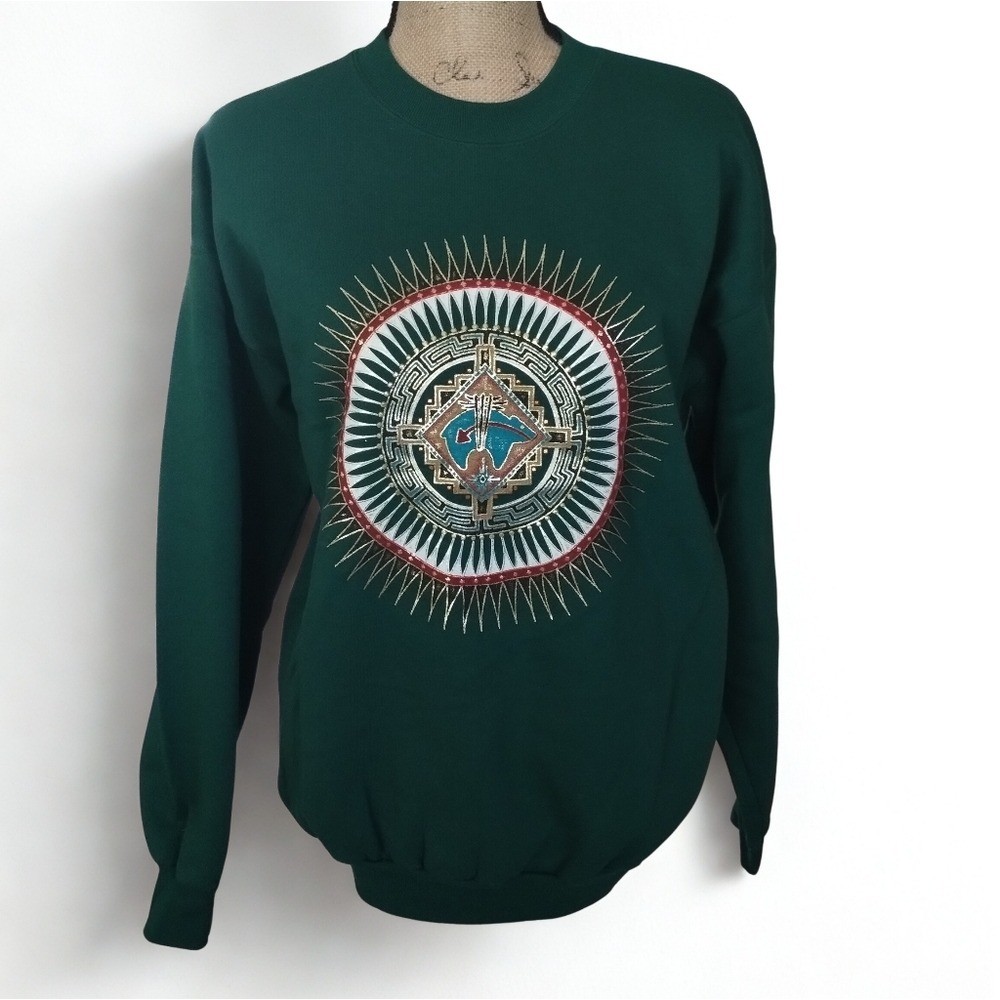 Vintage 90s Green Arizona Crew Neck Sweatshirt Hanes Women&rsquo;s Size M