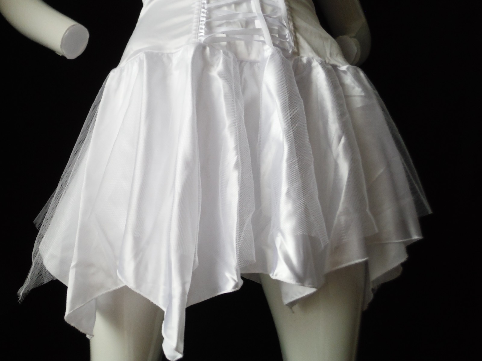 VTG Fredericks of Hollywood 90&rsquo;s New Sexy!! White Lingerie Dress Tie Up Bodice S