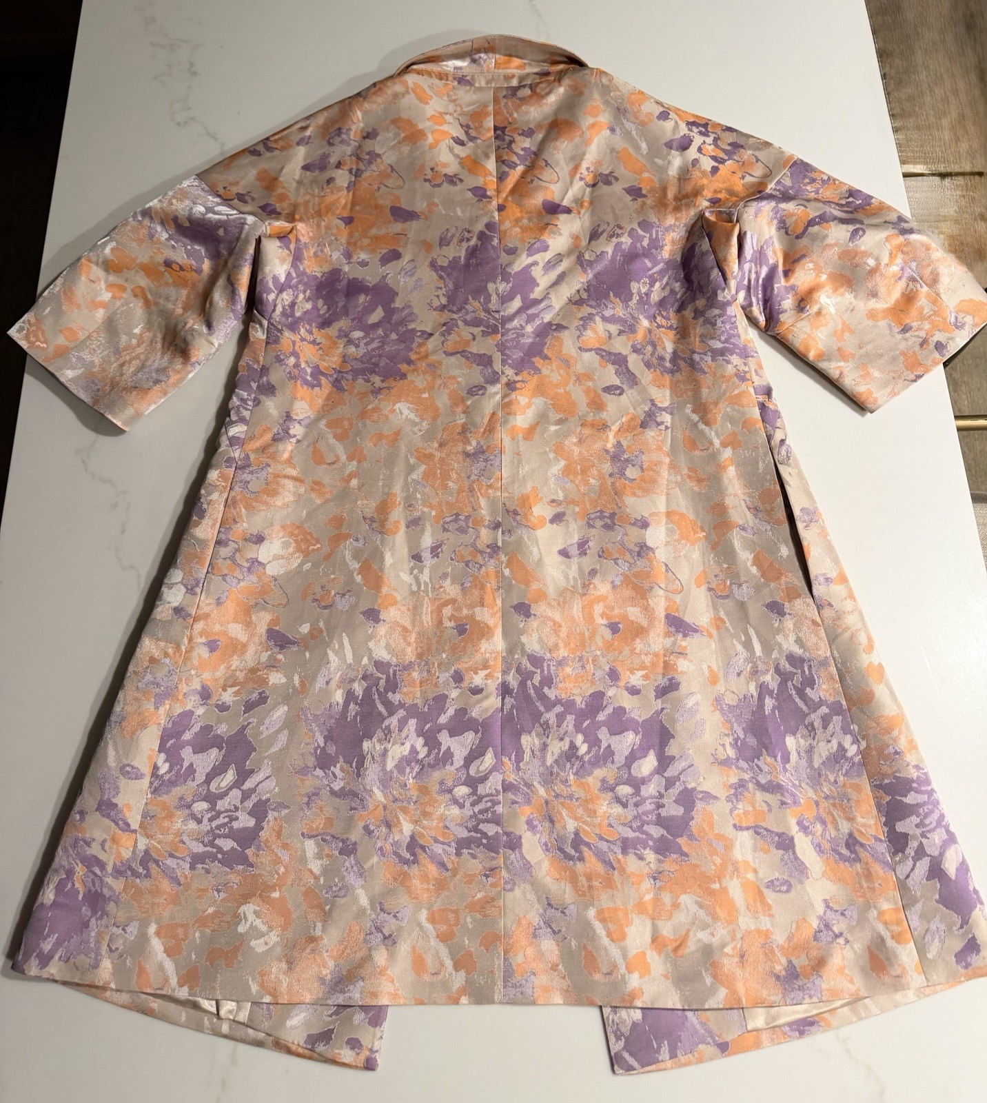 Briolette Paris Silk Brocade Trapeze Opera Coat Swing Jacket Couture Vintage S