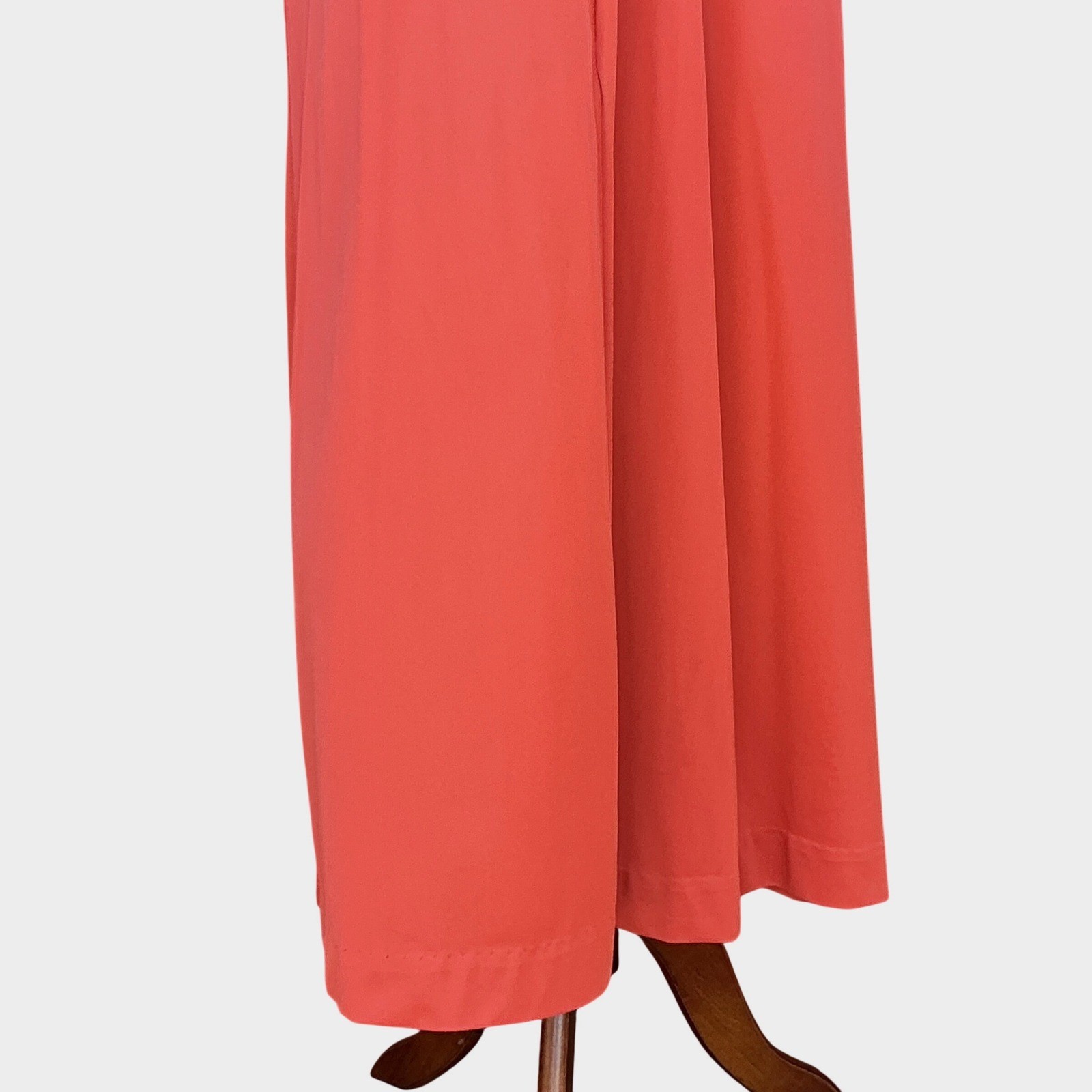 Vassarette Loungewear Dress Womens M Coral Zip Front Maxi Vintage 70s Kaftan Mod