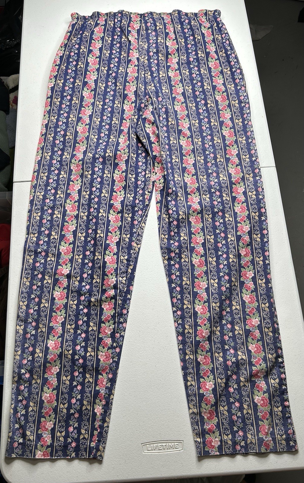 1970’S-80’S Vintage Andrew McMullan Floral Pull On Pants for Women, 30” Waist