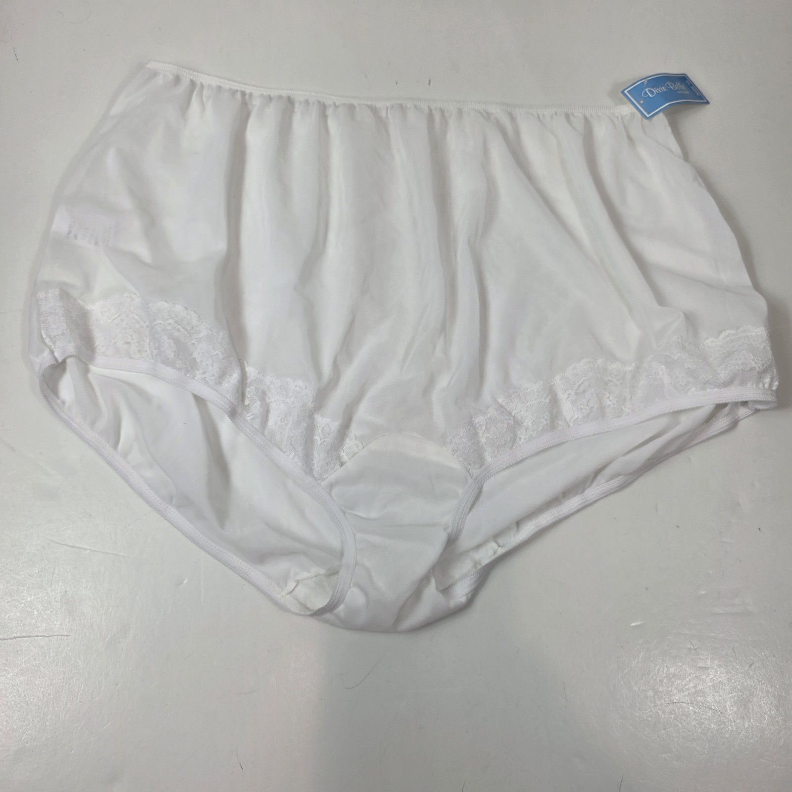 Vtg Dixie Belle Scalloped Nylon Full Brief Panties Plus Size 15