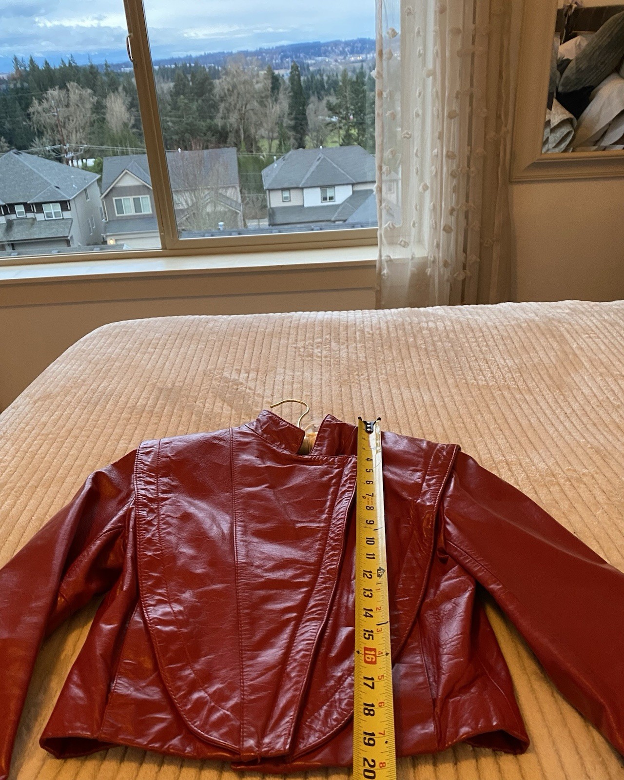 Vintage Wilson’s Bold Red Leather Cropped Biker Moto 80s Jacket Asymmetrical