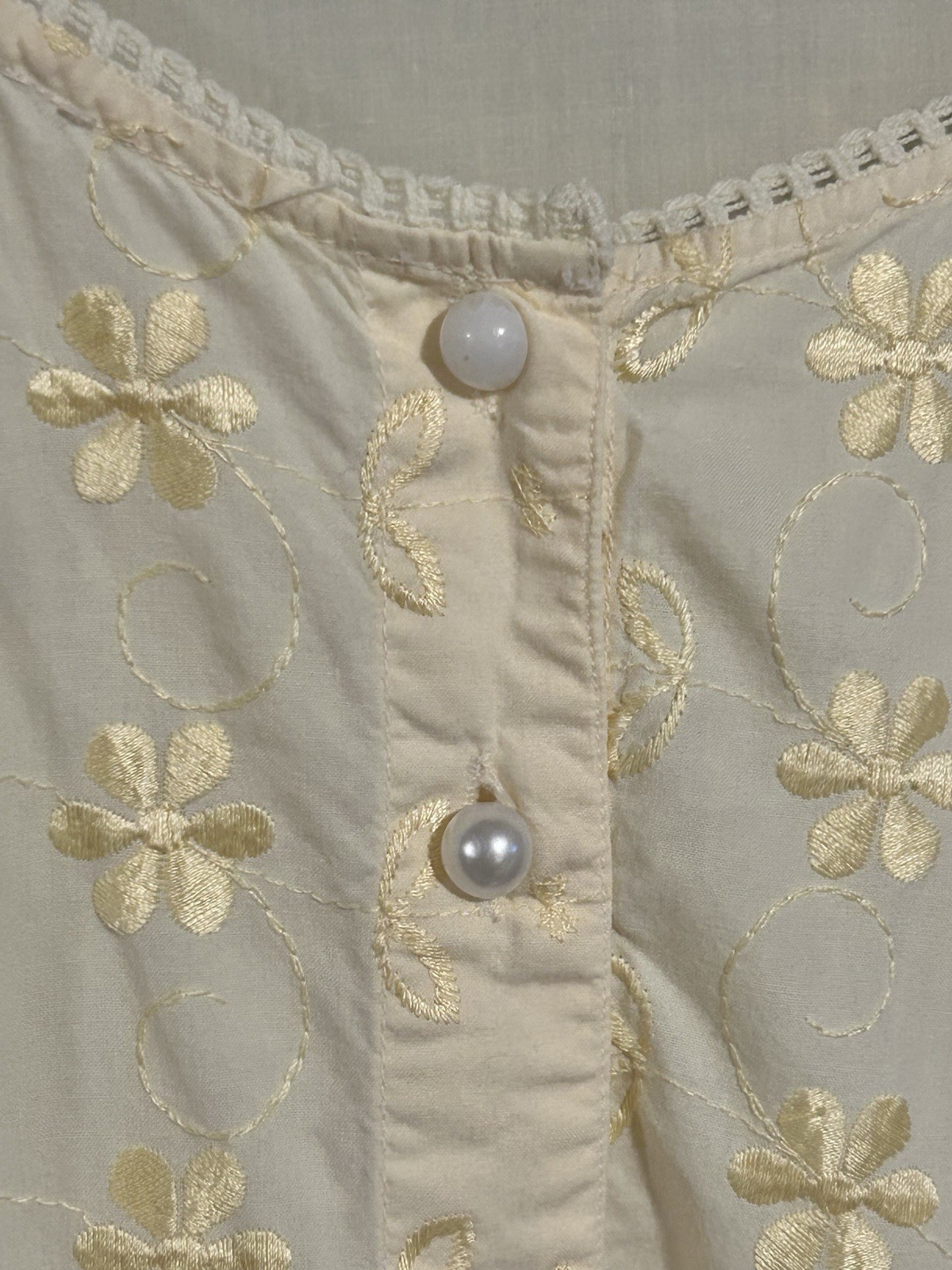 Gloria Vanderbilt Intimates Night Gown Yellow Eyelet Sleeveless Womens 26/28