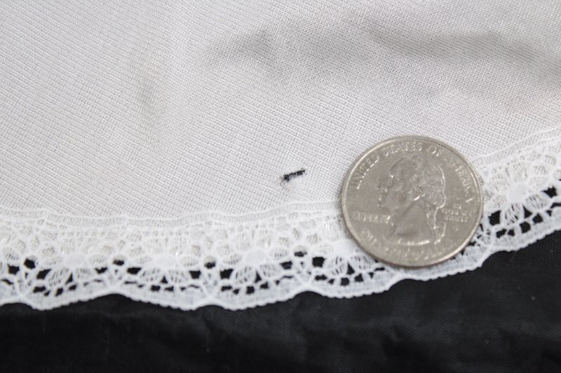 Vintage Full Slip sz 38 White Nylon Lace Trim Down Side Satin Straps USA