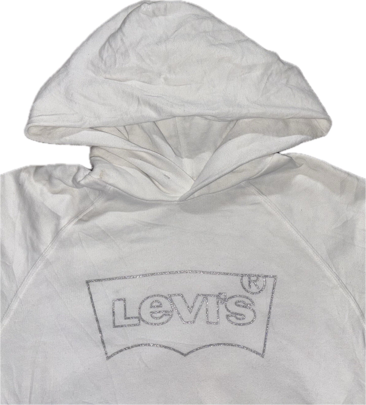 Levis Pullover Size XS Womens White Pullover Sweatshirt Hoodie Polo Luxury Classy