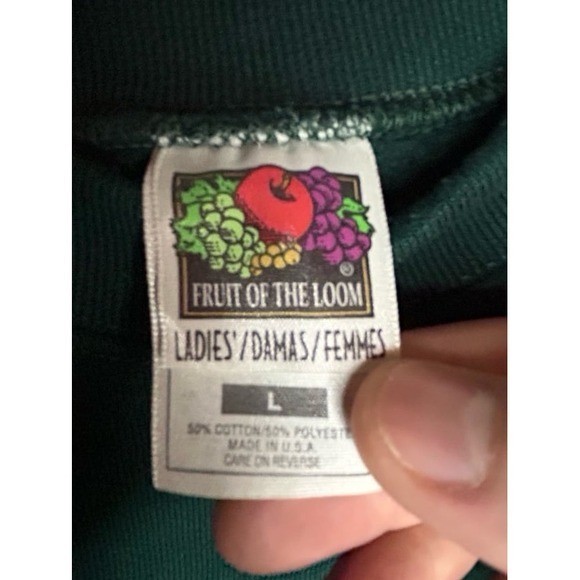 Vintage 90&rsquo;s Single Stitch Forest Green Fruit Of The Loom Crewneck Sweatshirt