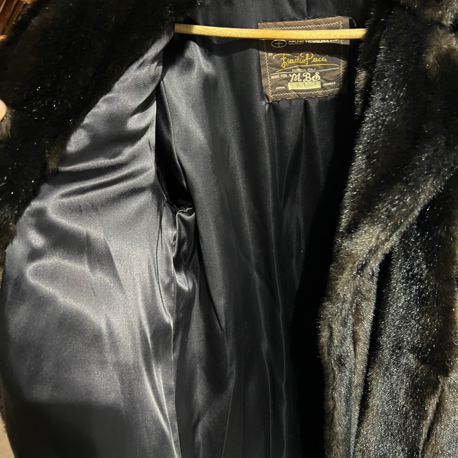 Vintage Emilio Pucci Faux Fur Coat Women Medium Brown 60s Gemini Fashions Luxury