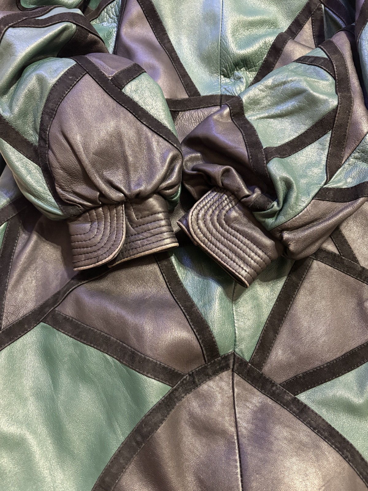 Rare Vintage Yves Saint Laurent Patchwork Leather Batwing Jacket 80s YSL Paris