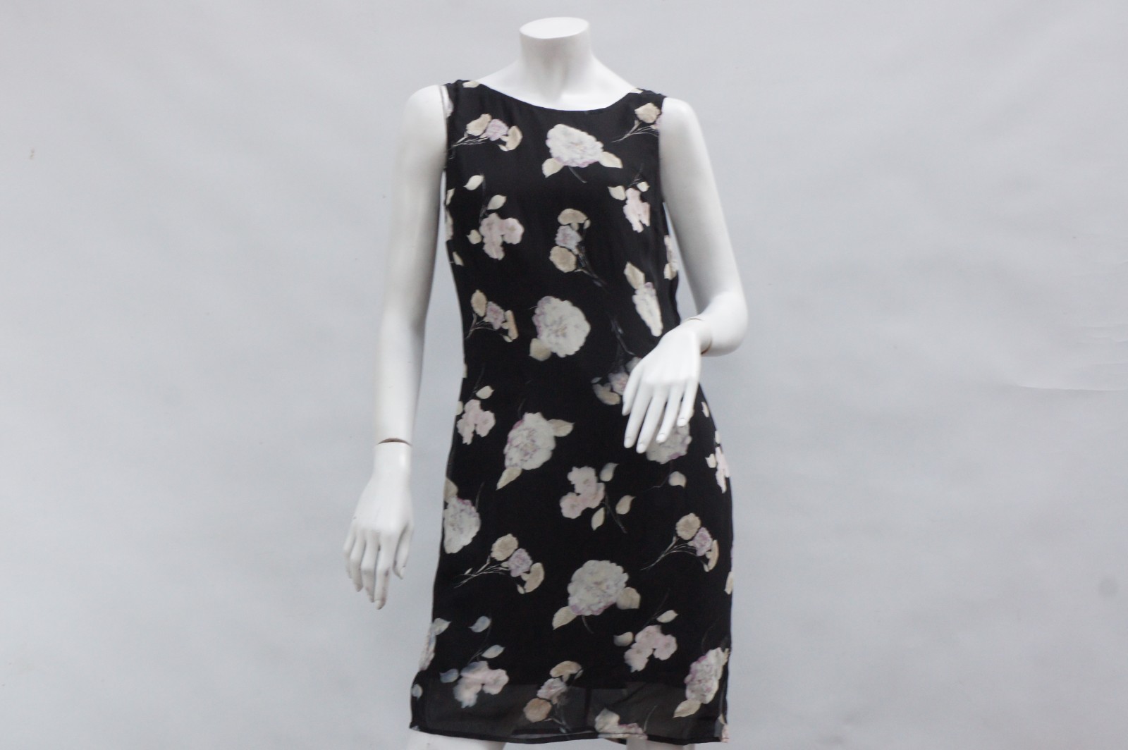 Vintage 90s Floral Print Black Dress by Petite Sophisticate Made In Italy