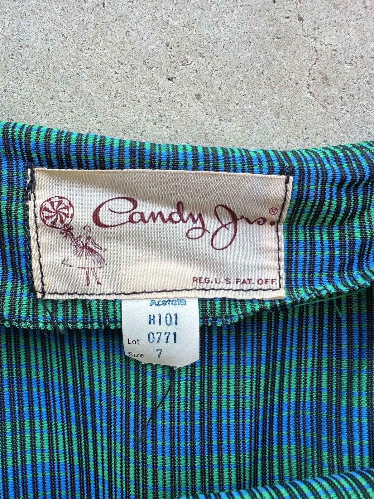 NWT 1950s Candy Jrs Plaid Bubble Hem Pouf Party Dress Velvet Bows Metal Zip VTG