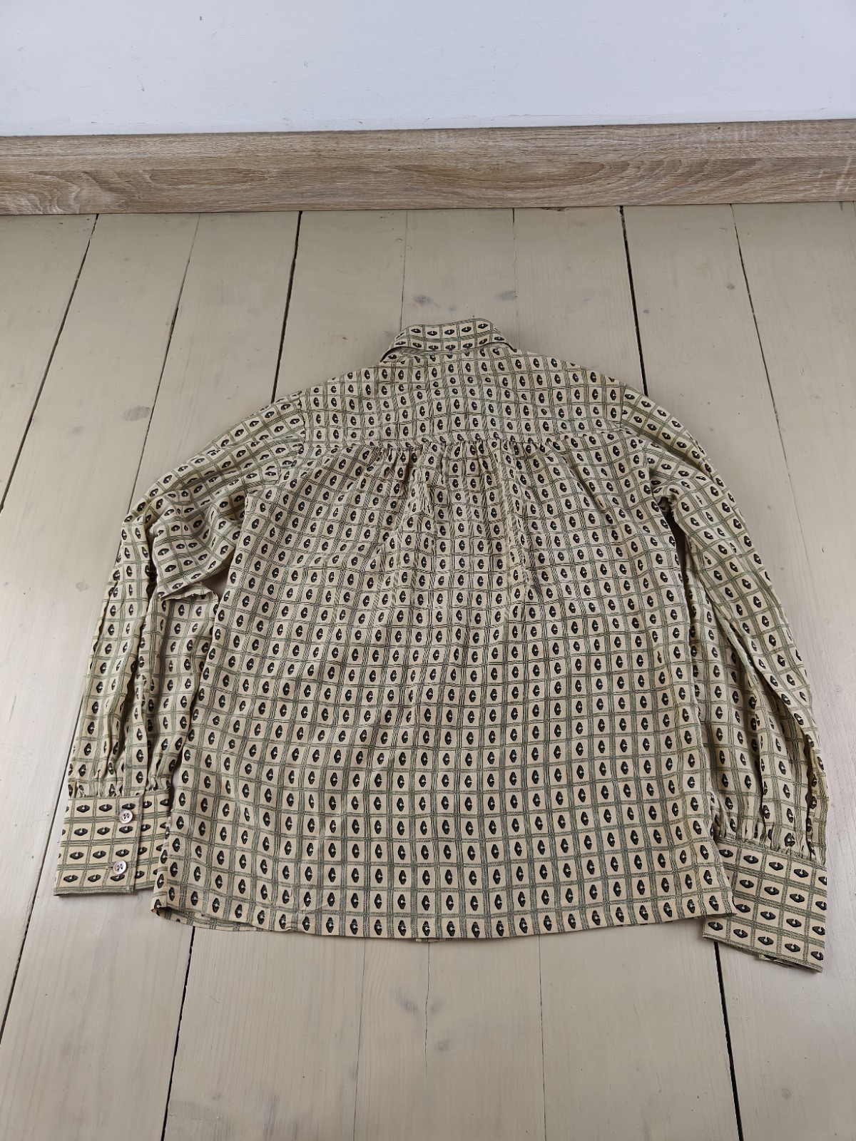 Vintage Cassandre Paris 100% Silk Blouse Shirt Made In France Geometric Size 40