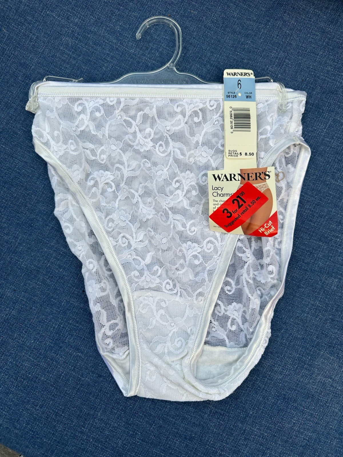 Warner’s Flower Charms Vintage Panty 6 M High Waist Silky Bikini Underwear