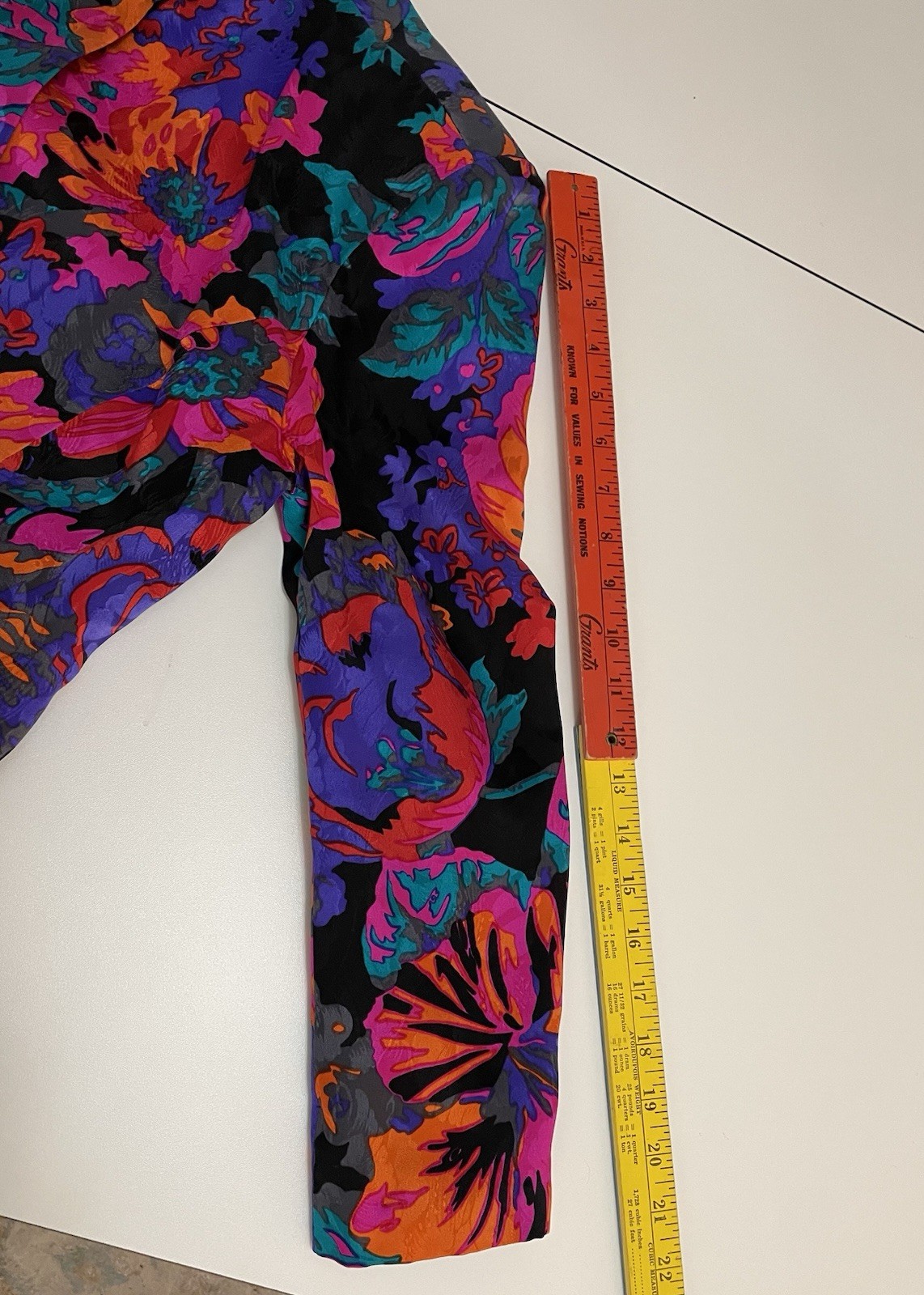 Vintage Iconic 80s Flora Kung Bold Abstract Floral Silk Asian Jacket Obi Belt XS