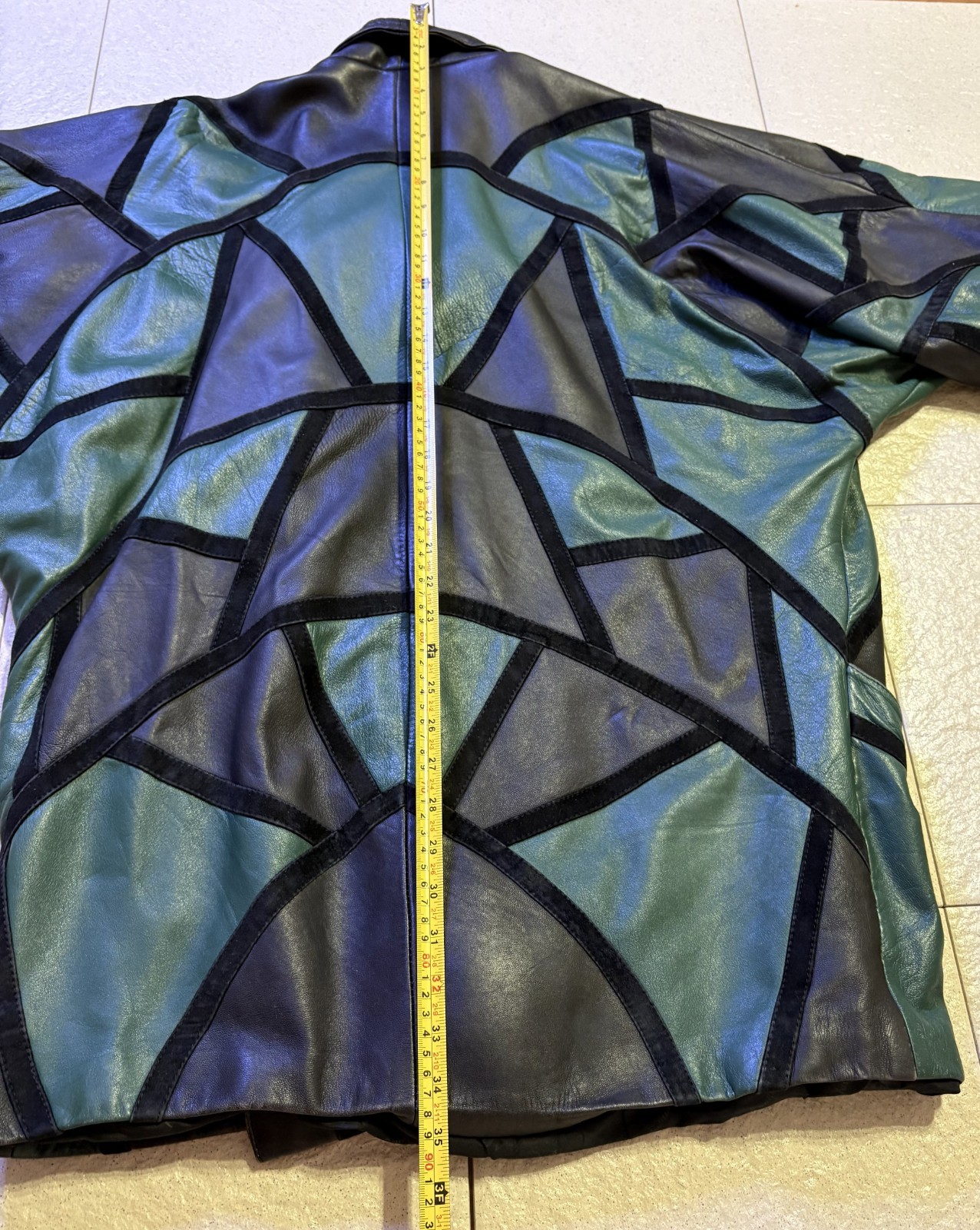 Rare Vintage Yves Saint Laurent Patchwork Leather Batwing Jacket 80s YSL Paris