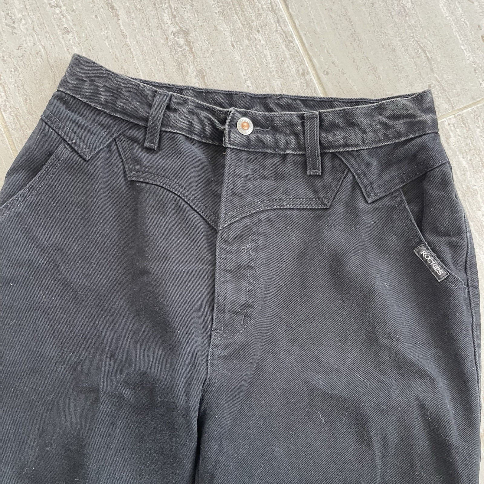 VTG Rockies Rocky Mountain Black Western Bareback Jeans Womens 33/15 High Rise L