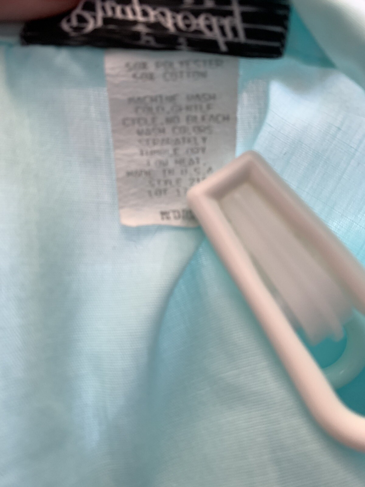 Vintage top 70s 80s Blouse Shirt Button Up Rhapsody Aqua Blue Top