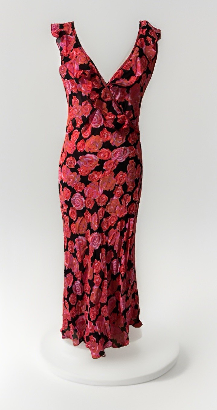 Vintage 90s Betsy Johnson Rose Garden Wrap Dress Size M