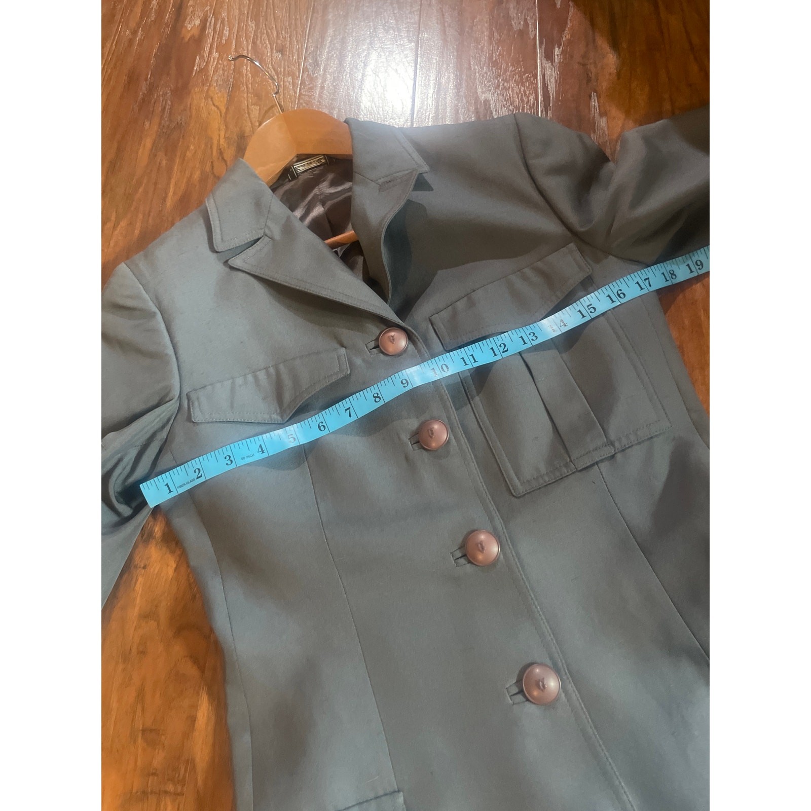 VERSACE Couture Gray Fitted Military Jacket Dress Length Size 4