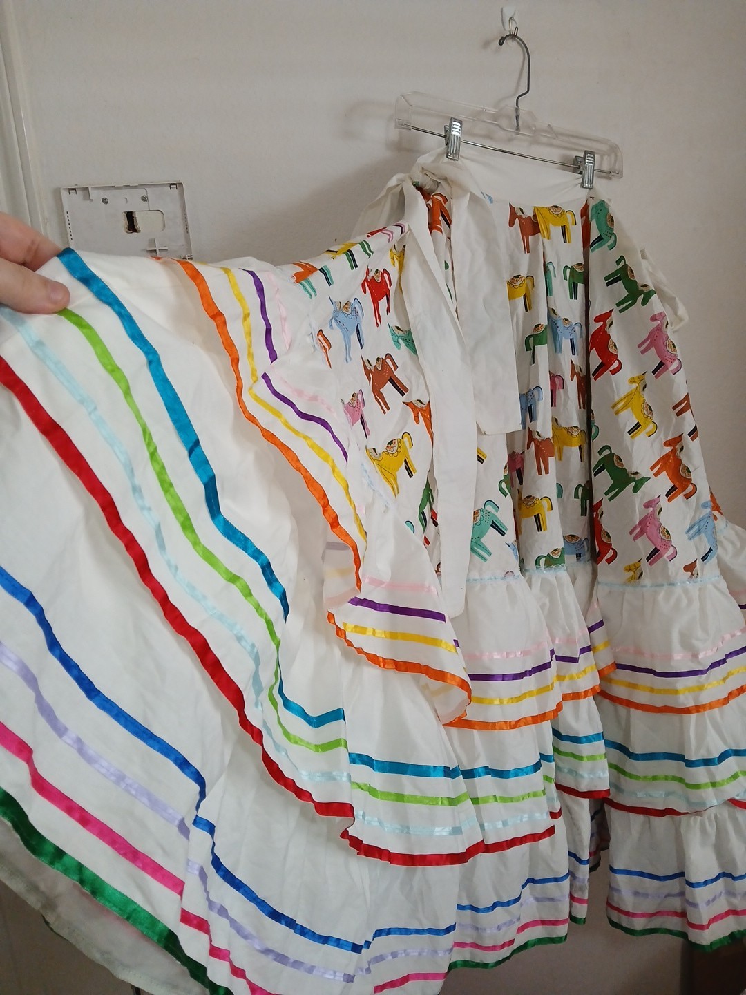 Mexican Unique Jalisco Dance Folklorico Horses Pony Double Circle Skirt Artisan
