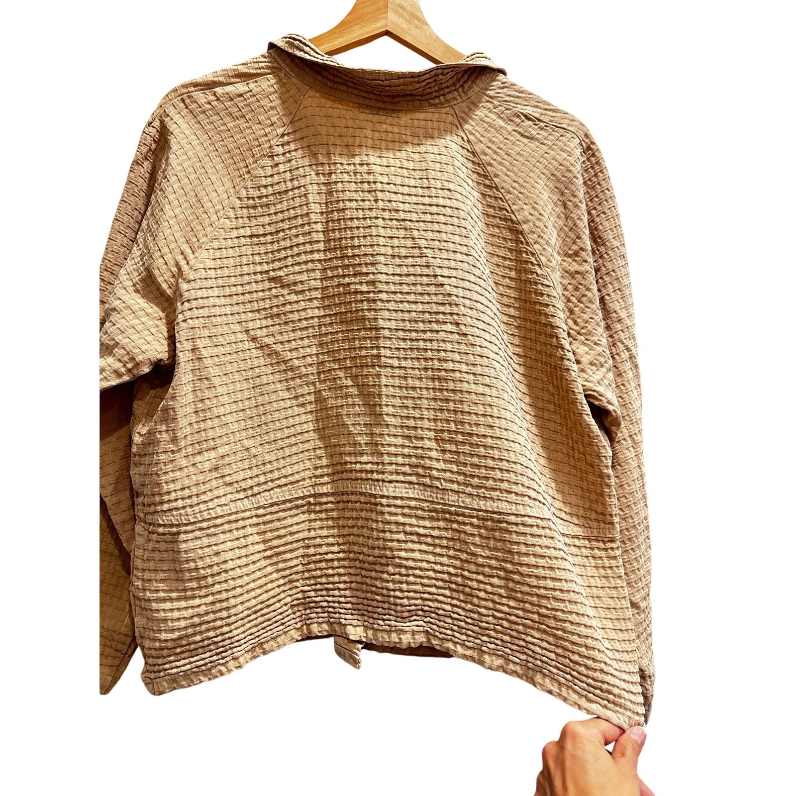 Vintage Textured Tencel Top Soft Neutral Boho Coastal Minimalist L