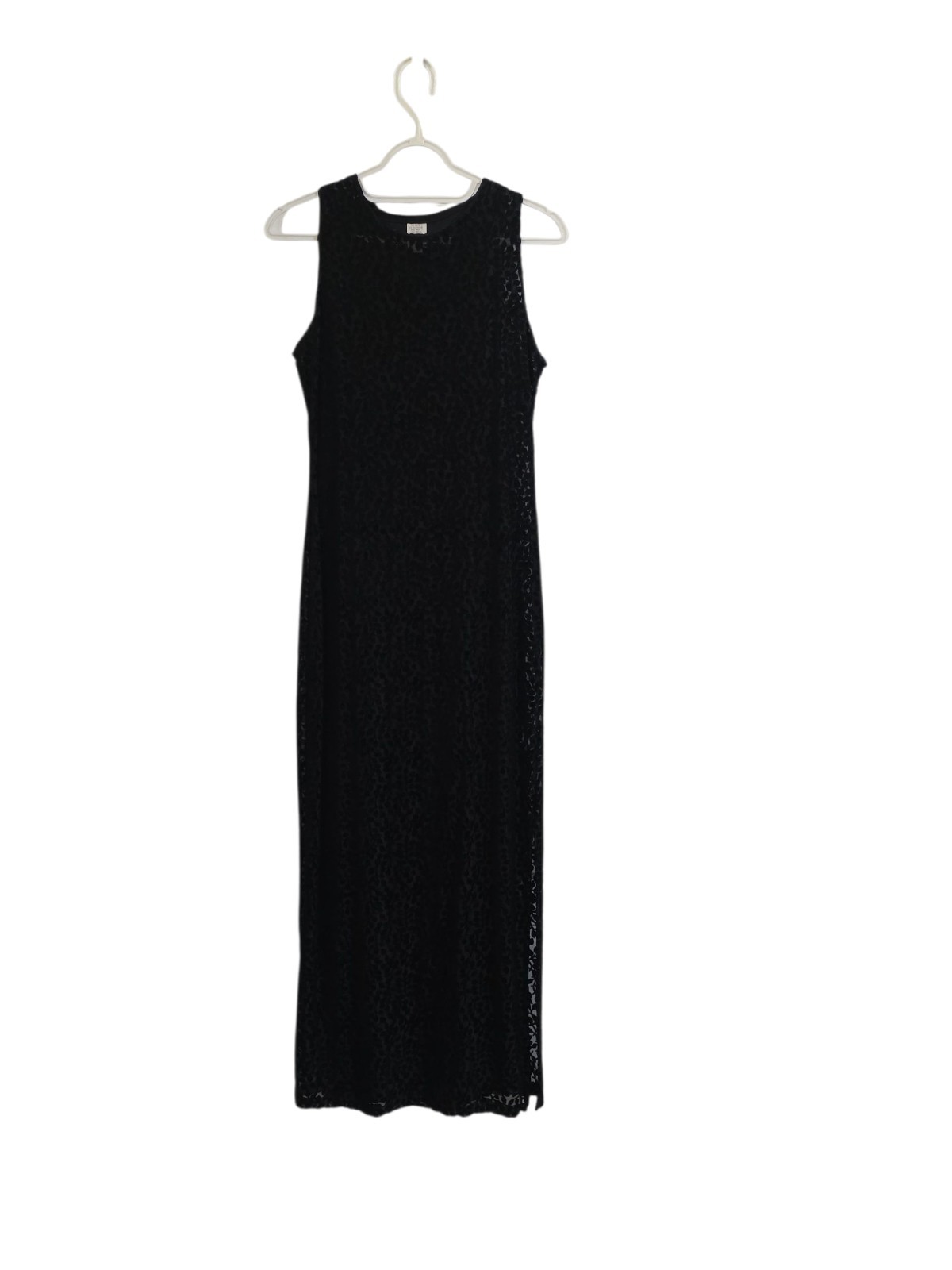 Black Maxi Dress Stretch Floral Black 51in Small