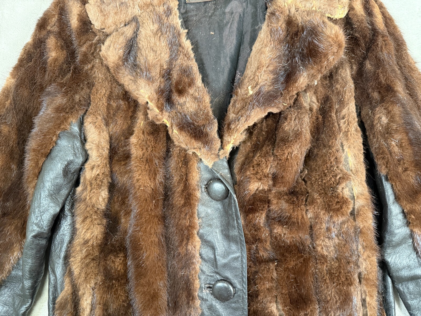 Vintage Arter Jonas BAKER FUR COM Genuine Mink Stole Dark Brown Fur Satin Lined
