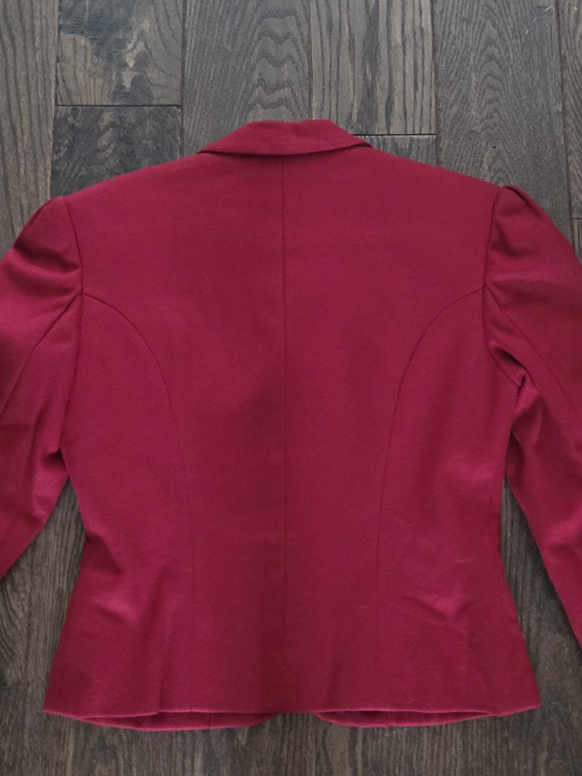 Vintage 1940s 1950s Red Wool Cropped Blazer Jacket Fitted Nipped Pinup No Label