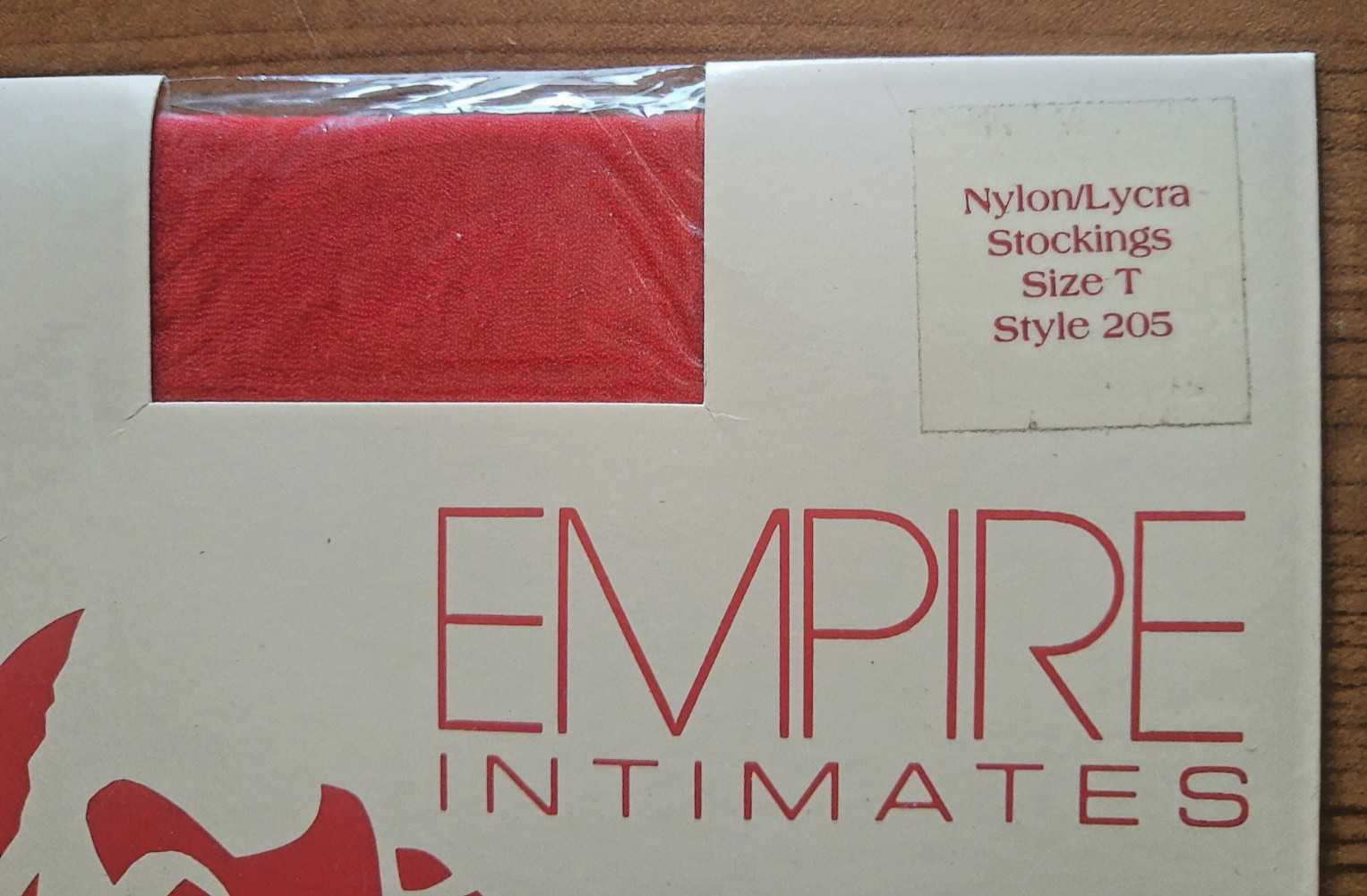 NOS Empire Intimates Red Stockings Nylon/Lycra 5&rsquo;2&Prime;-5&rsquo;9&Prime; 120-155lbs Made in USA