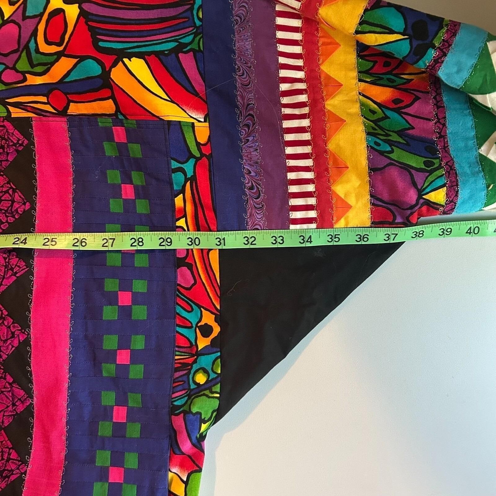 Womens Vintage 80s Art to Wear Patchwork Jacket Multicolor Quilted Maximalist