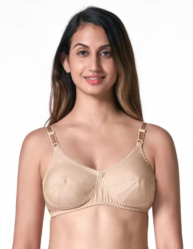 Saree Bra – Beige Double Layered Plus Size Non Padded Wireless Cotton Sexy Bra