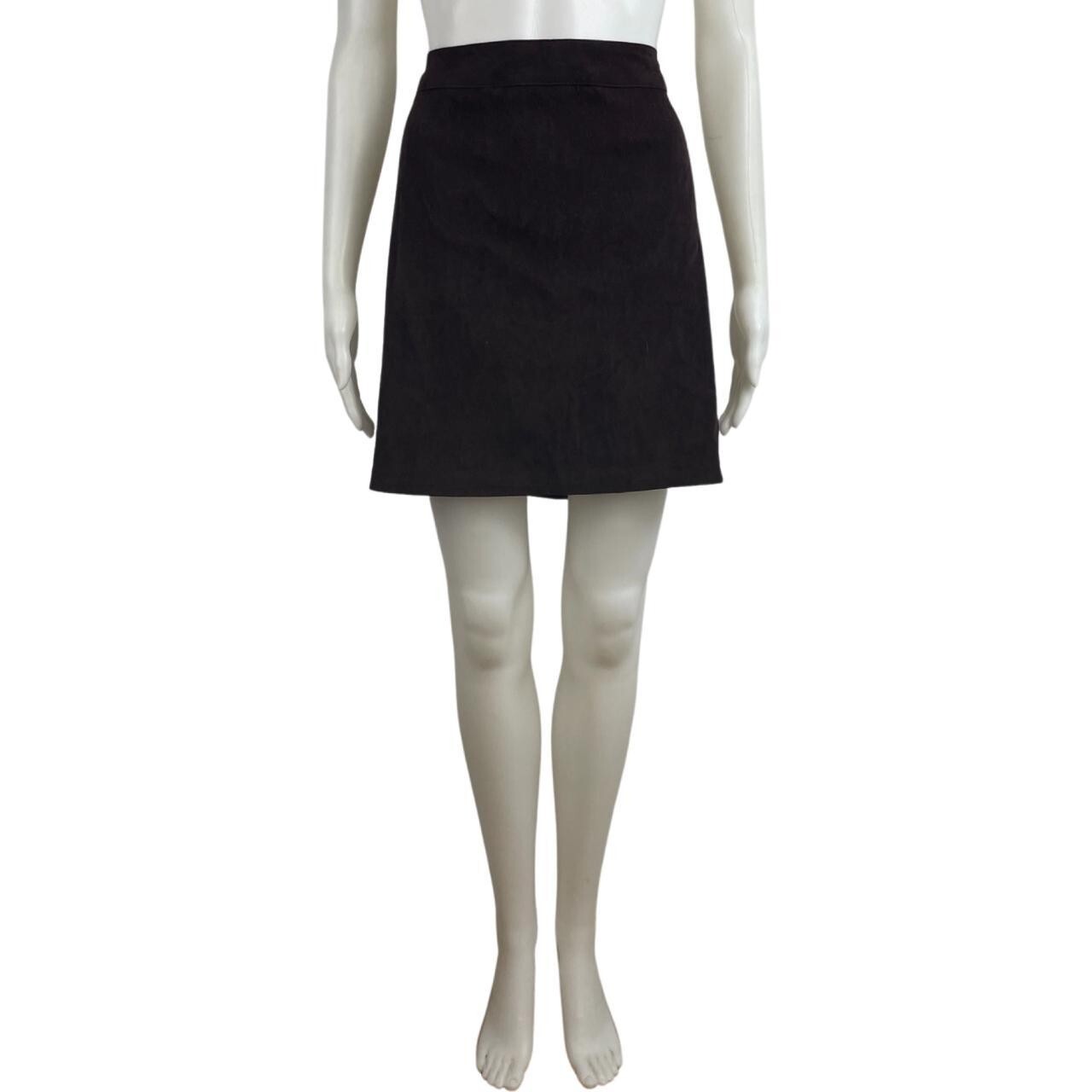 Vintage Brown Microfiber Mini Skirt Size Large 33&Prime; Waist 1990s Faux Suede