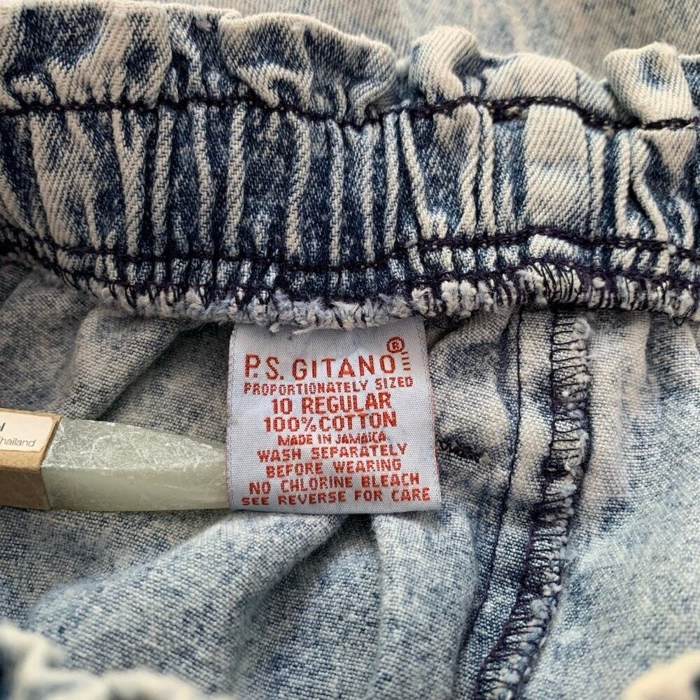 Vintage PS Gitano Acid Wash Jeans Womens 10 Regular High Waist Paperbag 80s 90s
