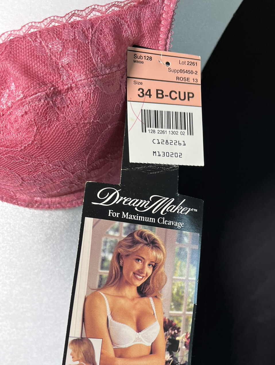 Vtg NOS Bra Push Up Padded Add Cup 80&rsquo;s ADONNA Dream Maker Mauve Pink 34b
