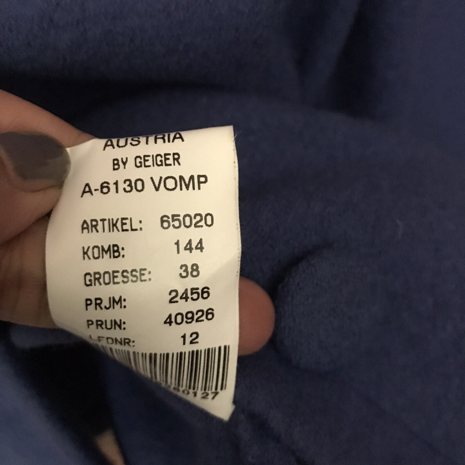 GEIGER Austria Wool Blue Jacket Size 38 -40 Chest -20.5” Long -Cheapchicplus