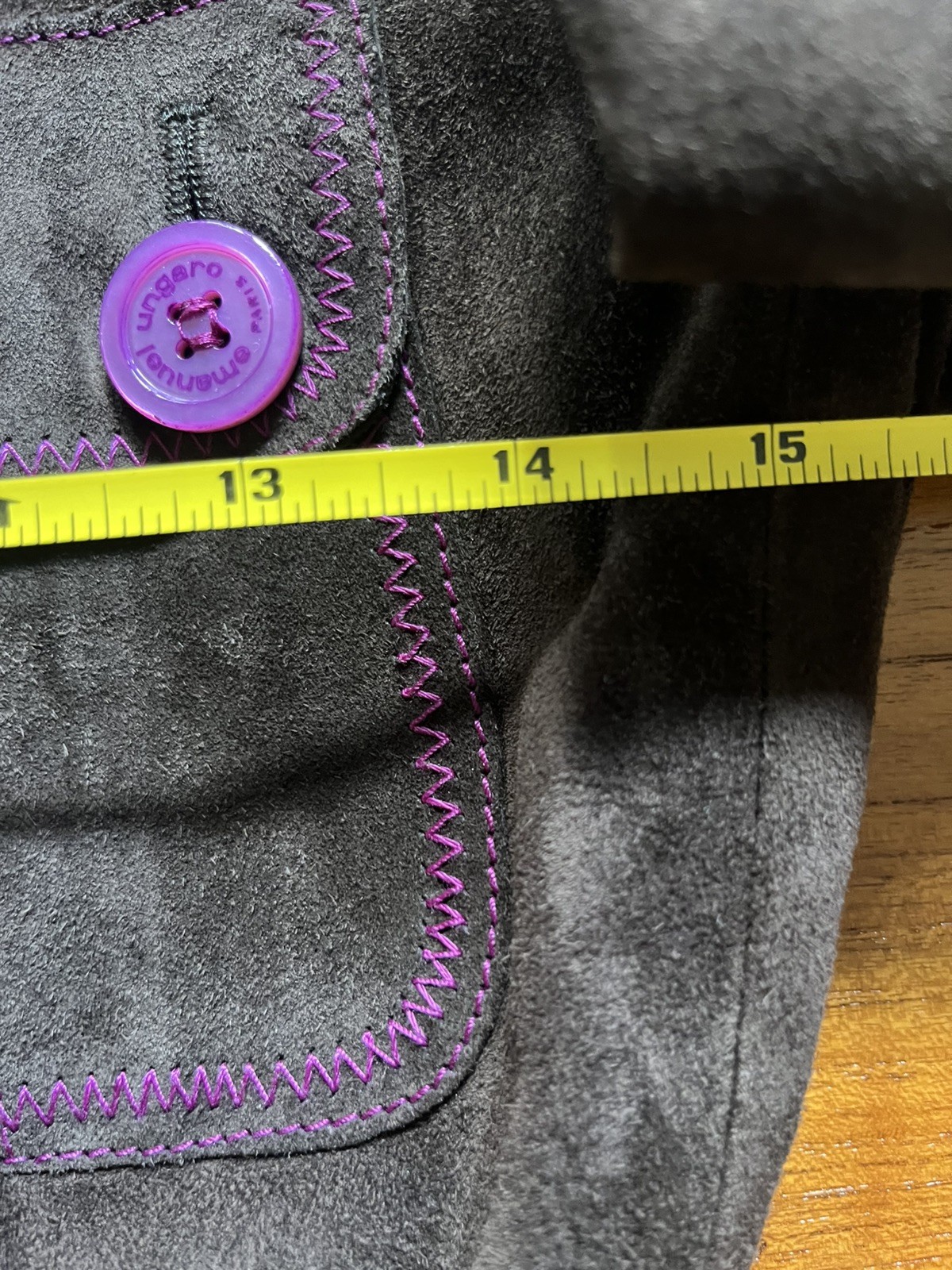 1990s Emanuel Ungaro Leather Suede Chocolate Brown + Purple Vintage Moto Jacket